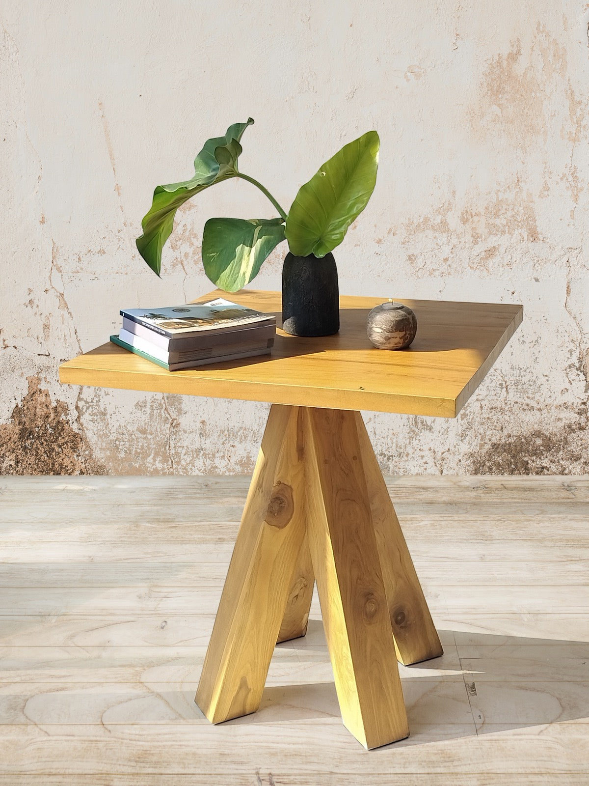 Teak table Vincent – boho furniture handcrafted in Bali by BaliSouk