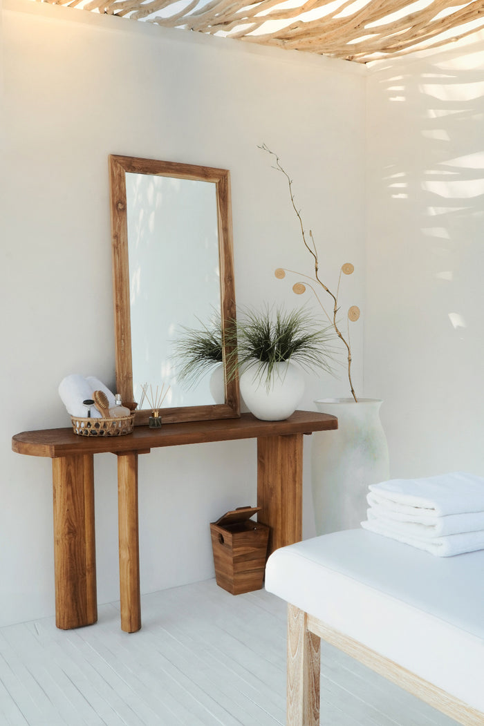 Handmade teak console table – the Barito, boho furniture made in Bali