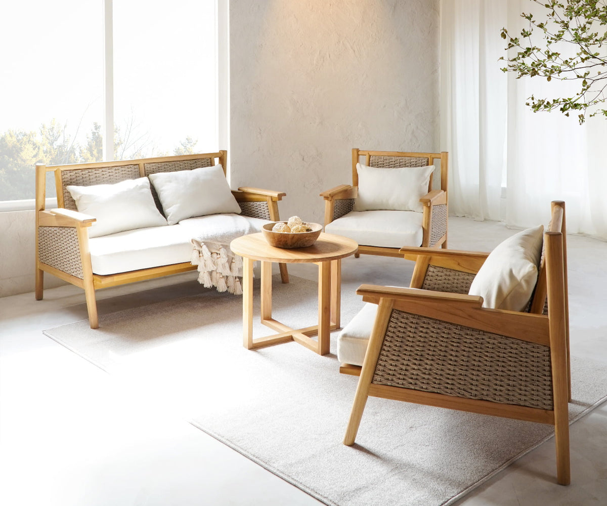 Sumedang Living Set Of Four With White Cushion Set