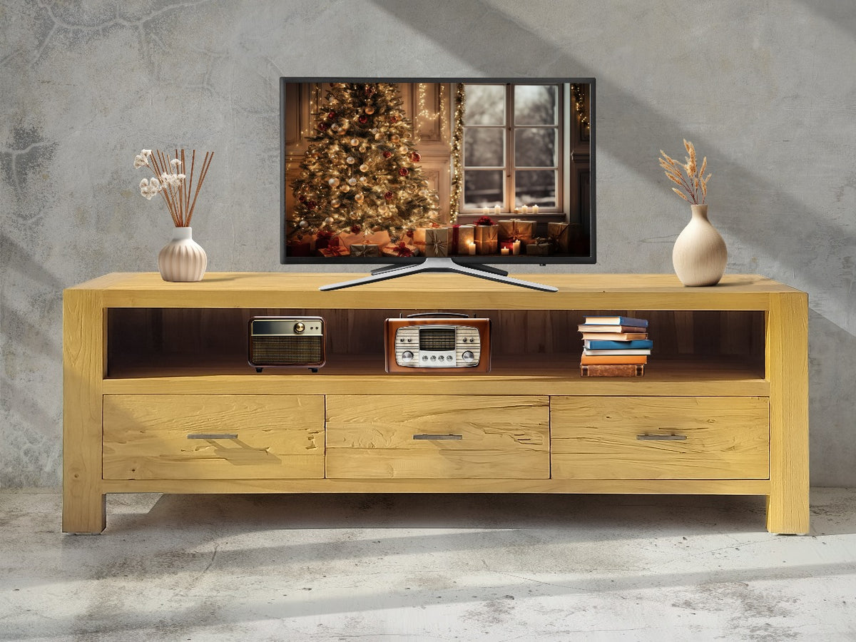 The Balikpapan Drawers TV cabinet – natural materials, boho furniture handmade in Bali