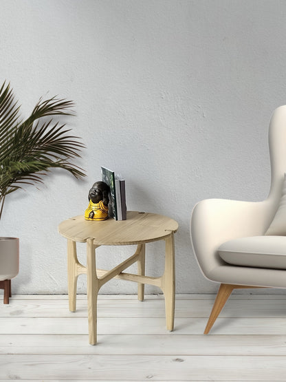 Sungkai wood coffee table Nelson – boho furniture, handwoven and handmade in Bali