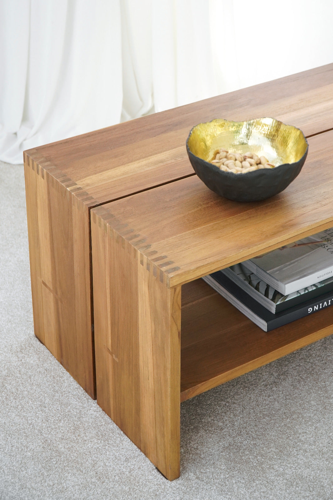 Grevena coffee table, boho furniture handmade by Balinese artisans