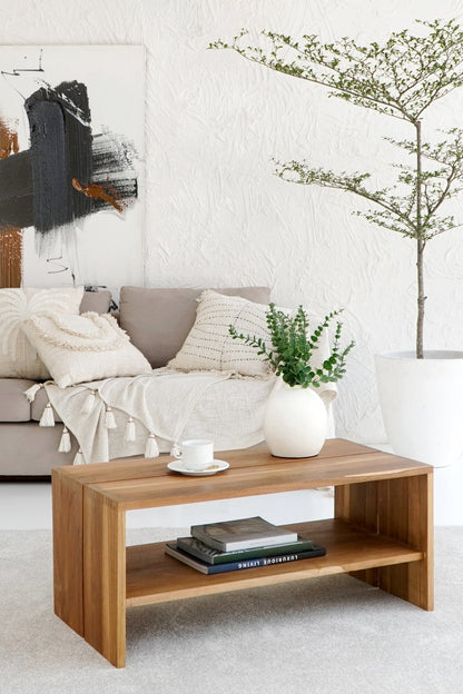Teak coffee table Grevena – boho furniture handcrafted in Bali by BaliSouk