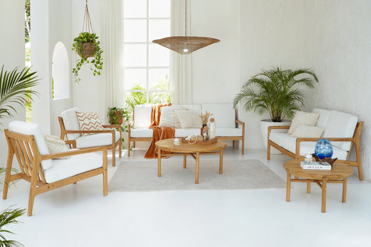 Bali Furniture – Chelsea Living Set Of Six Including White Cushion Set