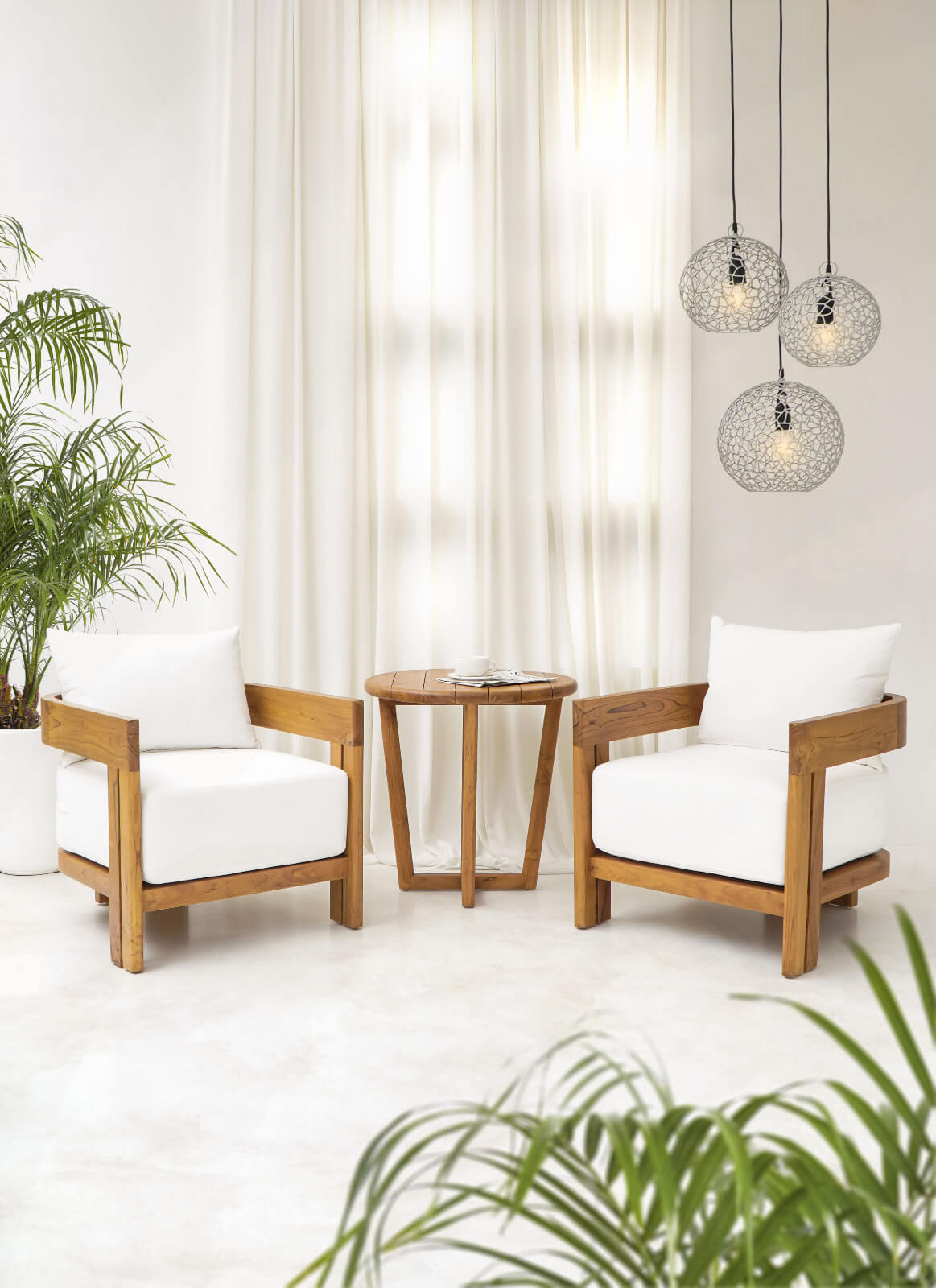 Nagoya Living Set Of Three With White Cushion Set