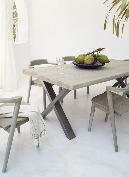 Hiroshima Live Edge Dining Table With Metal Legs