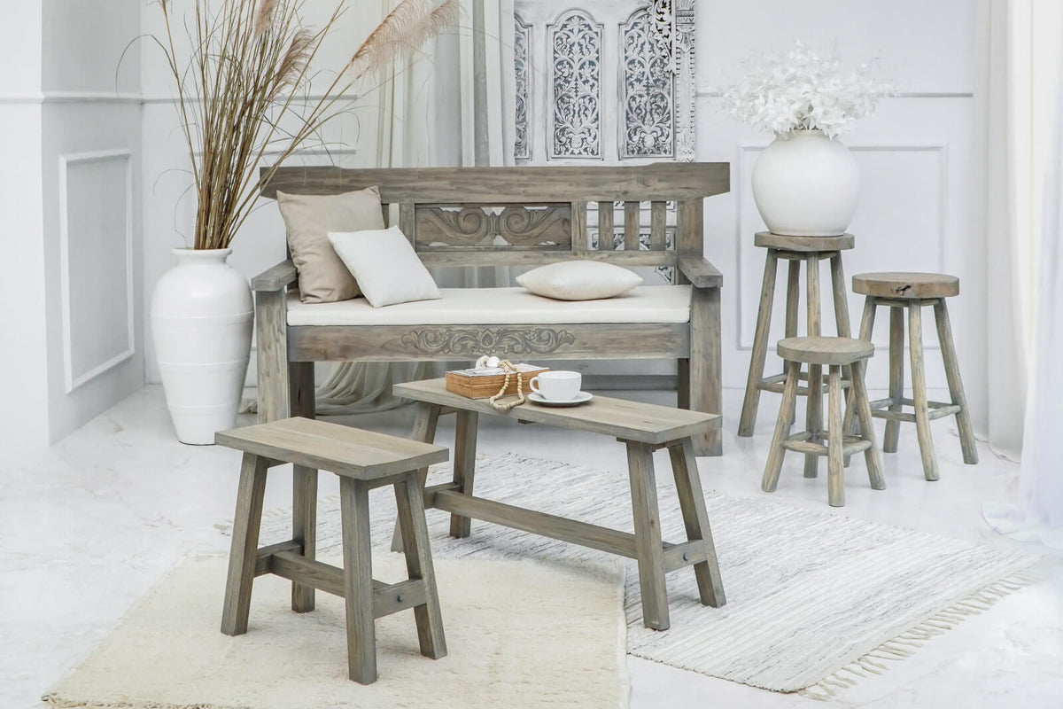 Ranch Bench Medium   Kd Grey Wash