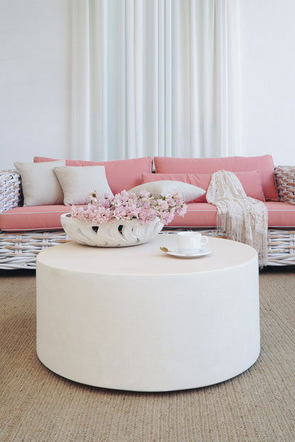 Handmade fibre cement coffee table – the Galatea, boho furniture made in Bali