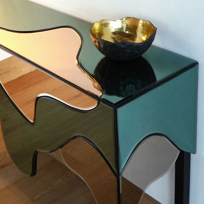Carimba console table, boho furniture handmade by Balinese artisans
