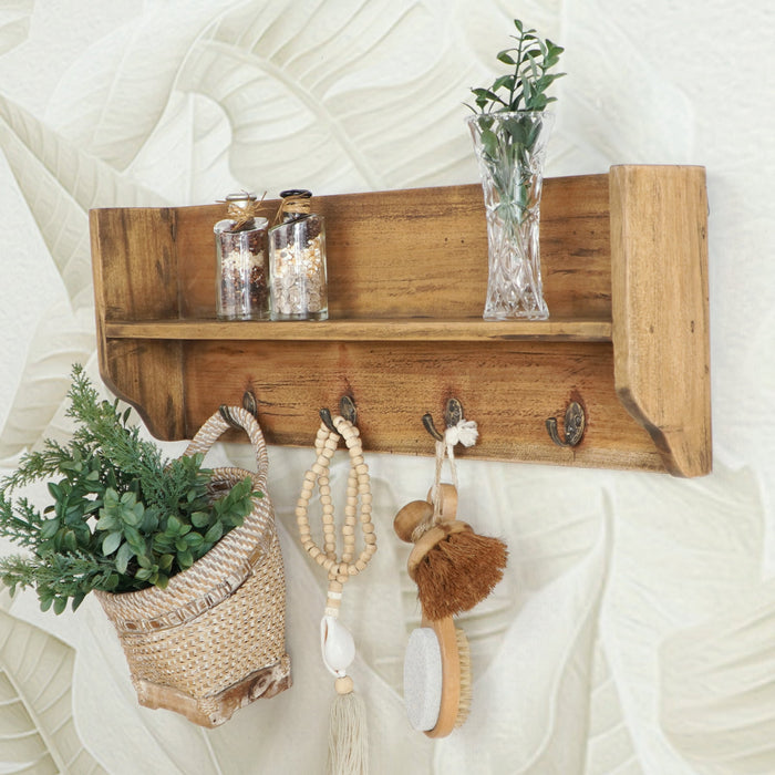 Mahogany hanging shelf Ivan Shelve – boho furniture handcrafted in Bali by BaliSouk
