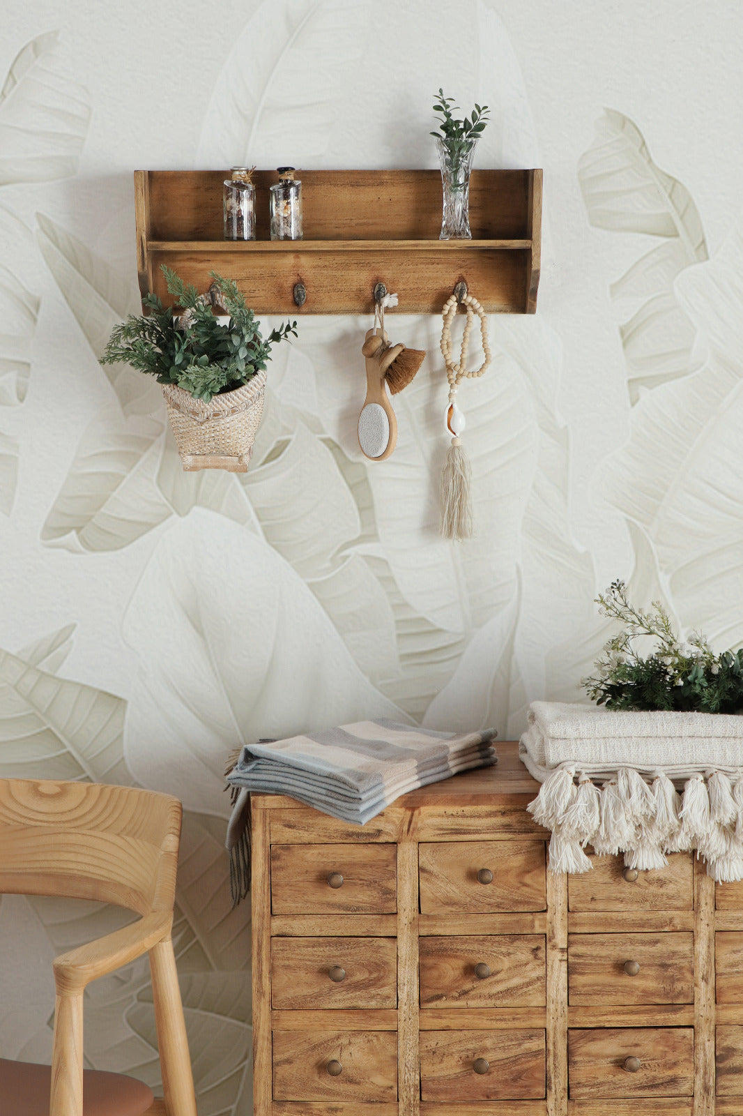 Mahogany hanging shelf – Ivan Shelve, natural natural materials in boho style