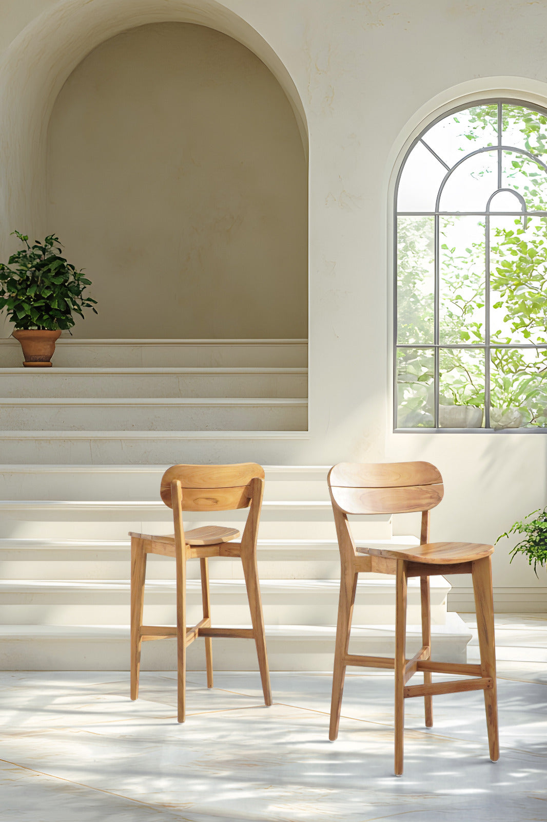Handmade teak bar chair – the Kate, boho furniture made in Bali