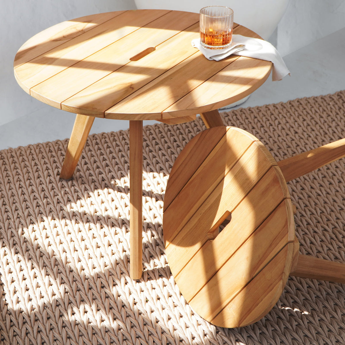 Teak side table Amsterdam – handmade in Bali, boho style