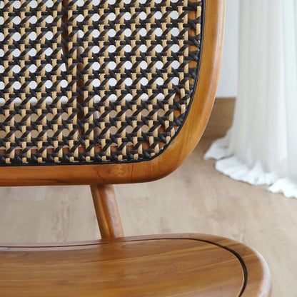 Teak lazy chair – Rhenald, natural natural materials in boho style