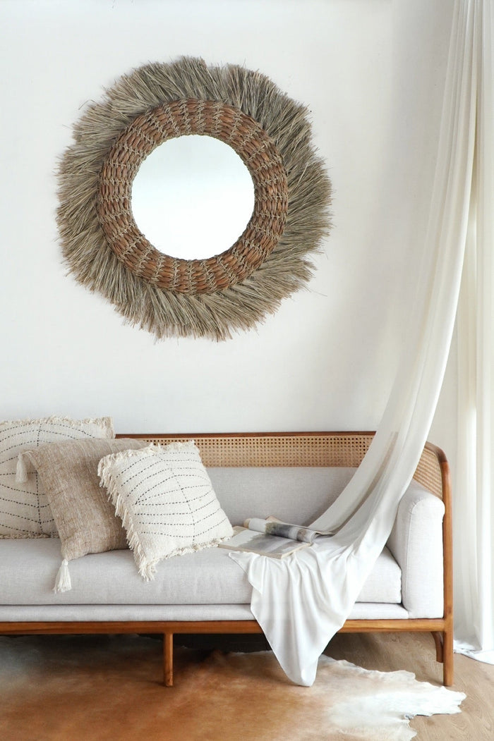 Bali Furniture – Tasya Round Mirror – The Tasya Round Mirror offers a calm, co