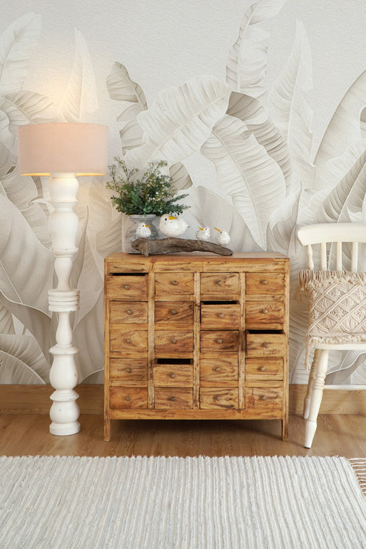 Boho mahogany cabinet Malta Twenty Drawers, crafted by hand in Bali