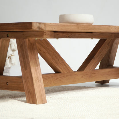 Teak coffee table Lincoln – handmade in Bali, boho style