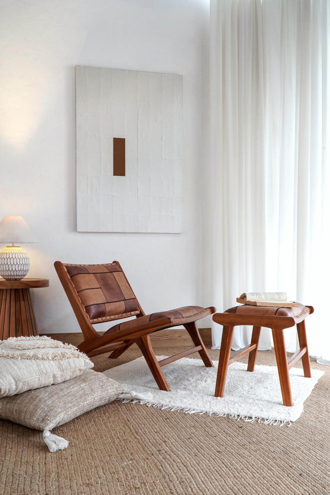 Catania Leather lounge chair by BaliSouk – boho furniture made in Bali