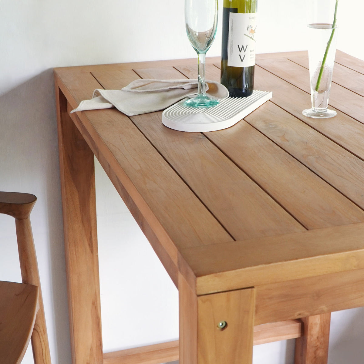 Teak bar table Dante – handmade in Bali, boho style