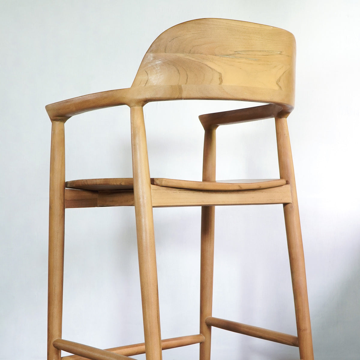Teak bar chair Kennedy – boho furniture, handwoven and handmade in Bali