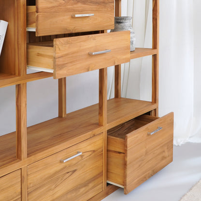Teak cabinet Barney – boho furniture, handwoven and handmade in Bali