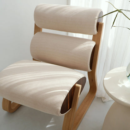 Linen lounge chair Radi – boho furniture handcrafted in Bali by BaliSouk