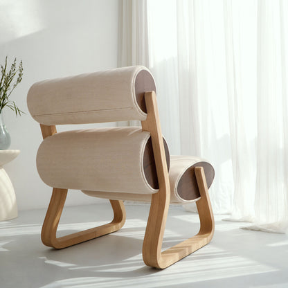 Linen lounge chair Radi – boho furniture, handwoven and handmade in Bali