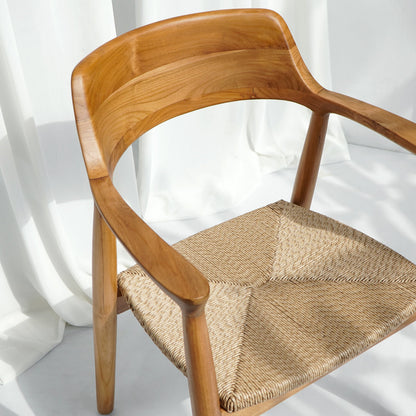 Teak dining chair – Darwin, natural natural materials in boho style