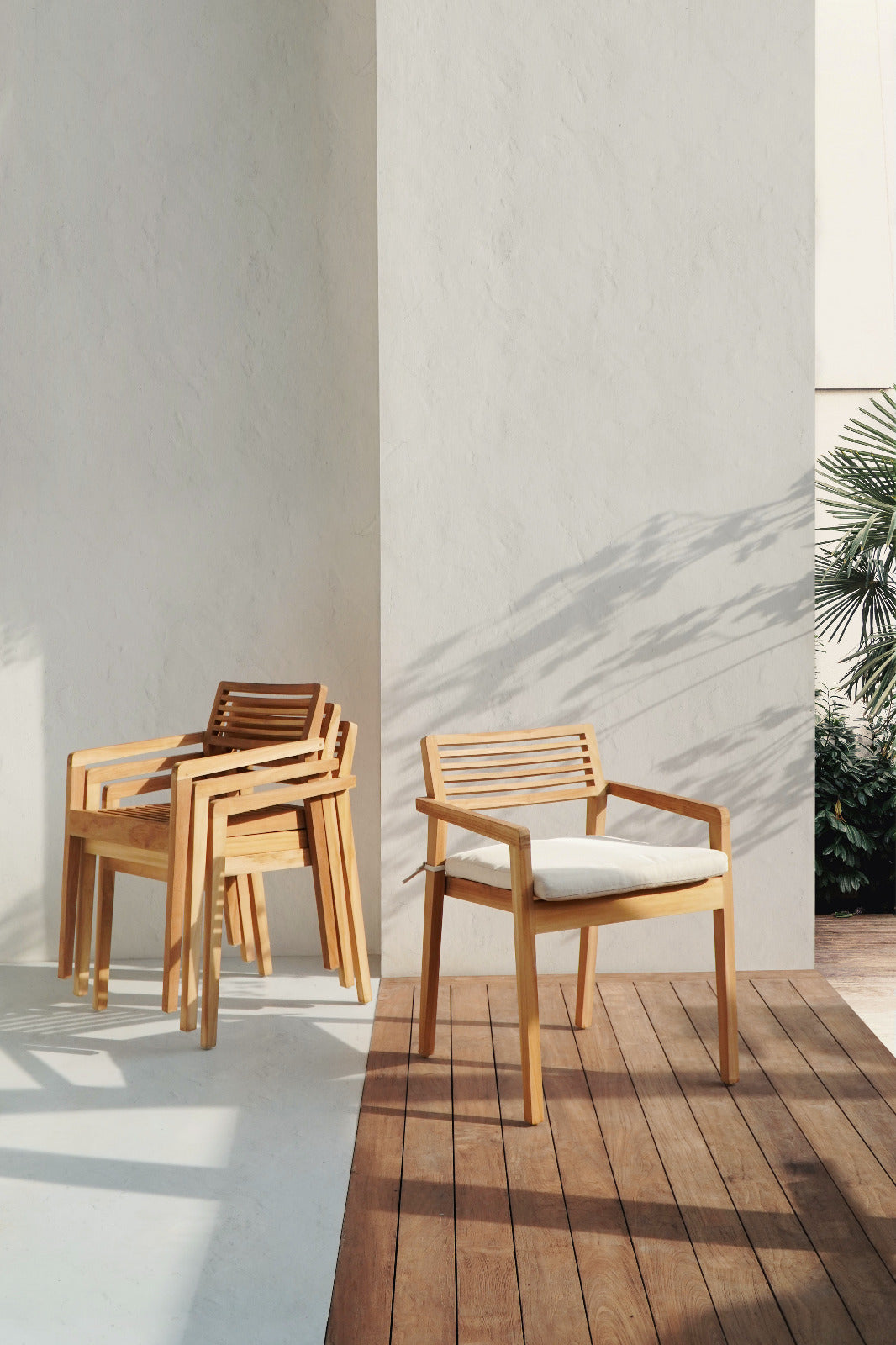 Lara Stacking stackable chair in natural materials – boho furniture by BaliSouk