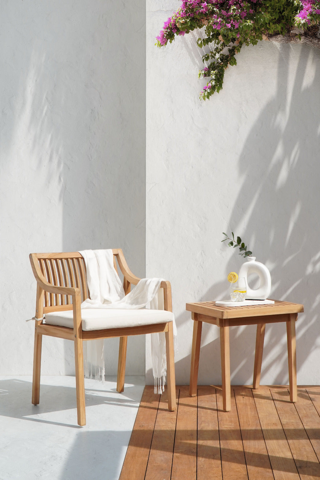 Handcrafted teak dining chair – Lara, boho furniture from BaliSouk