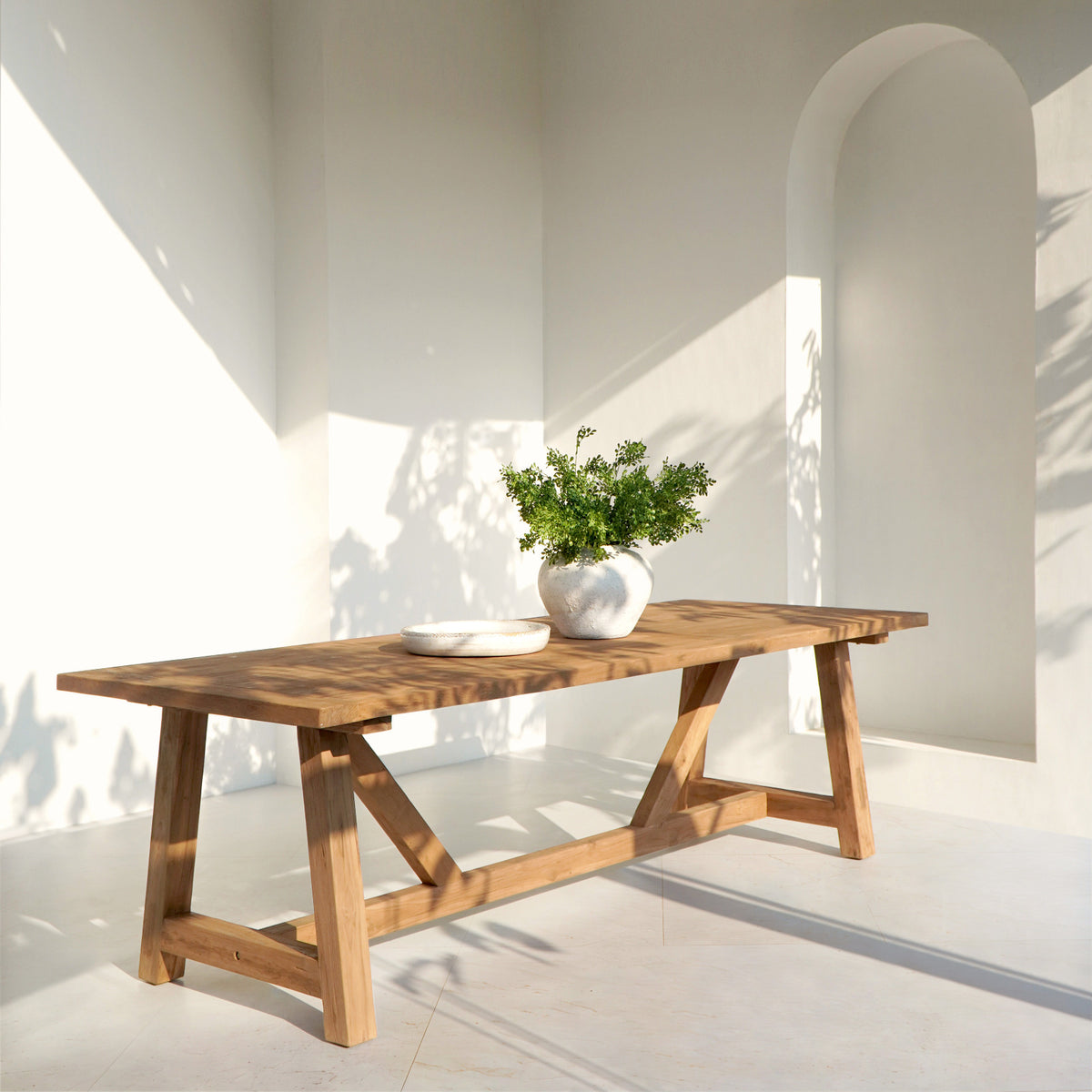 Teak dining table – Lincoln – boho furniture handmade in Bali by BaliSouk
