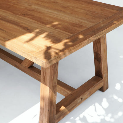 Lincoln dining table, boho furniture handmade by Balinese artisans