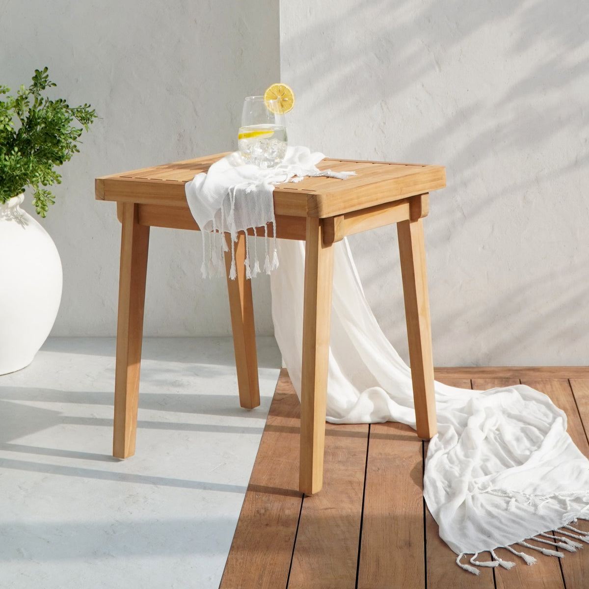 The Lara side table – natural materials, boho furniture handmade in Bali