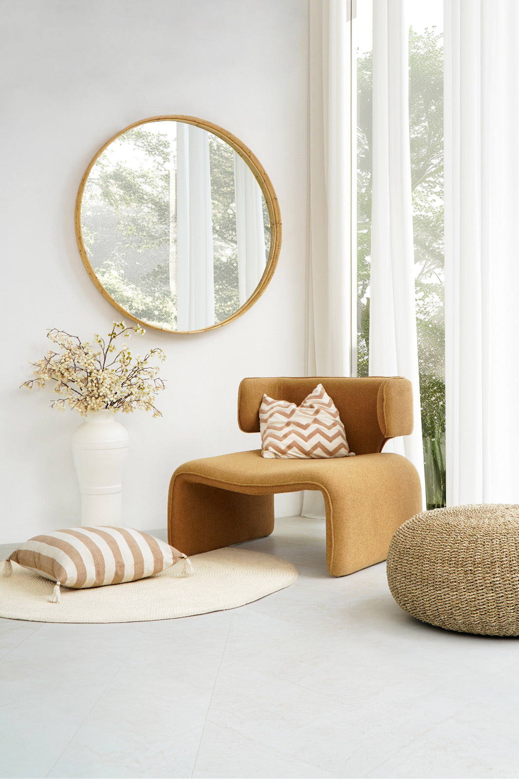 Teak lounge chair Barbara – boho furniture handcrafted in Bali by BaliSouk