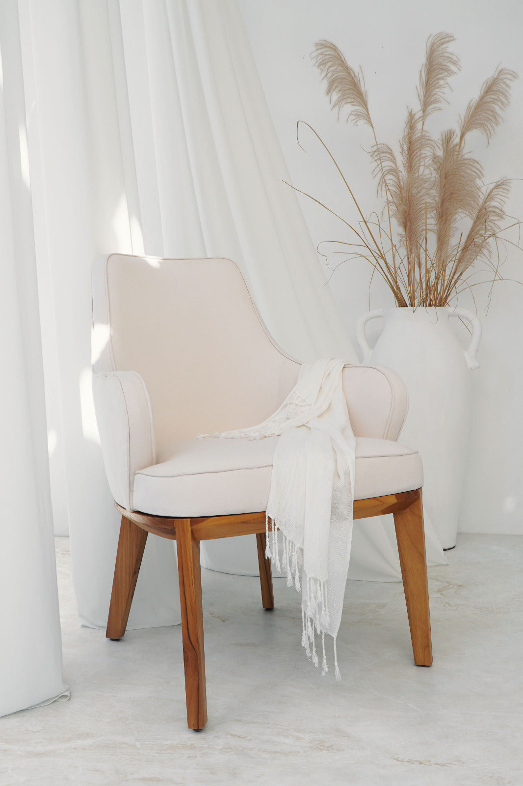 Teak armchair – Phoebe, natural natural materials in boho style