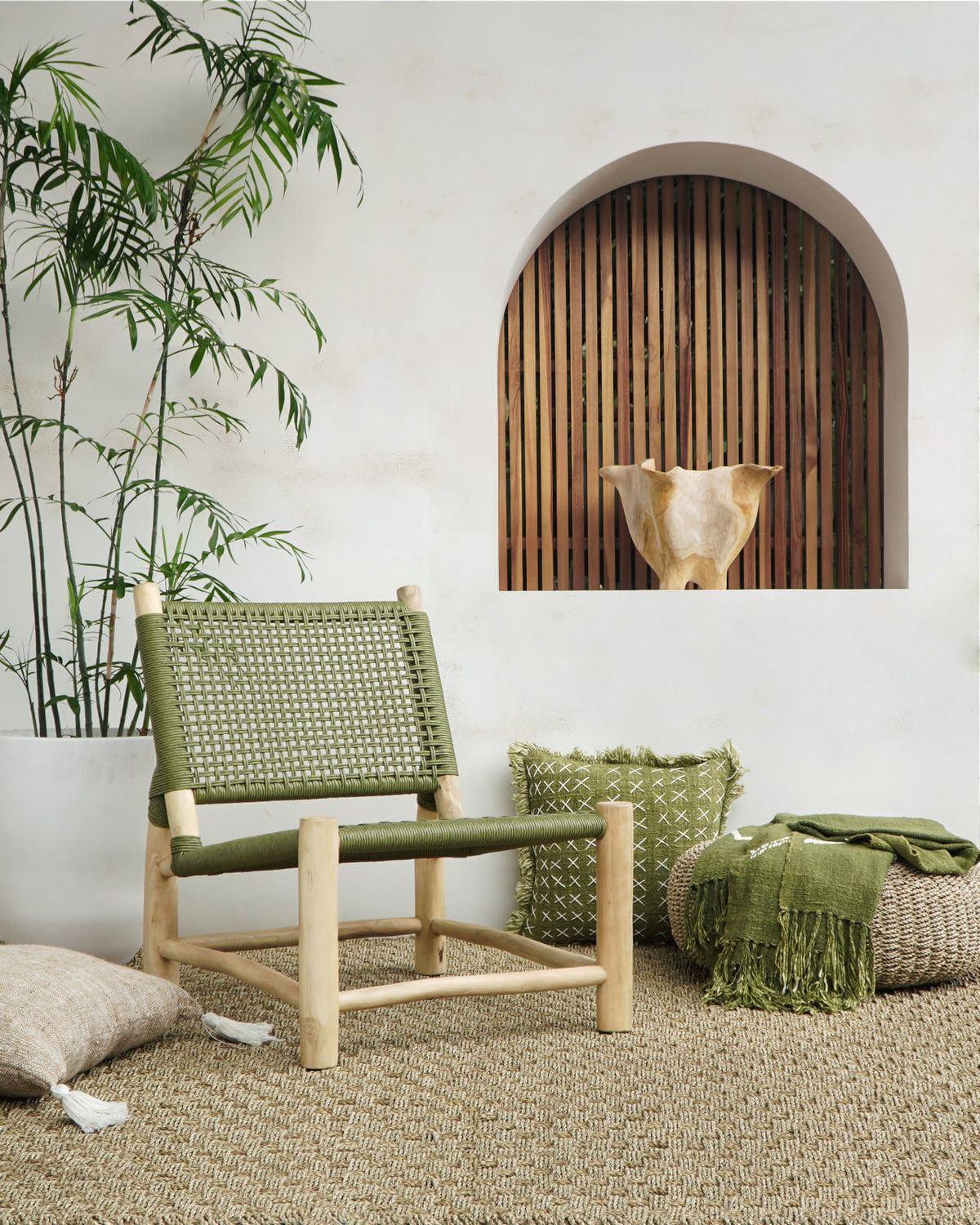 Teak lazy chair – Paris – boho furniture handmade in Bali by BaliSouk