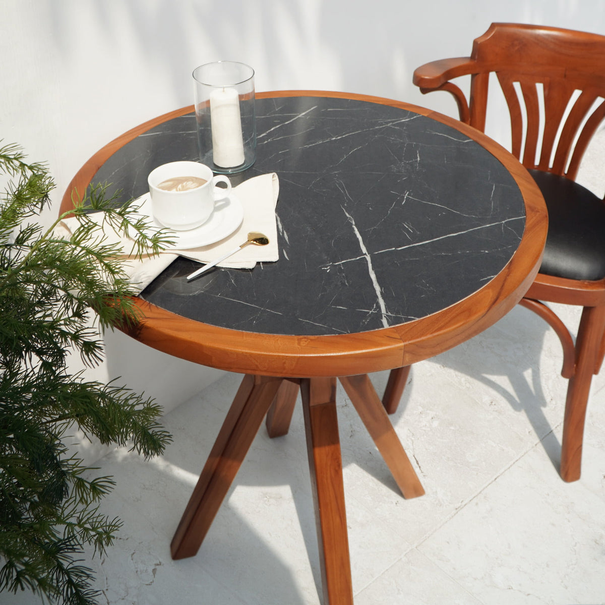 Teak table Manila – boho furniture handcrafted in Bali by BaliSouk