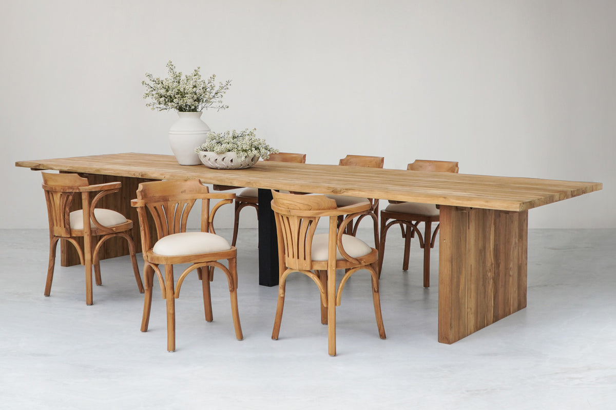 Krakatau dining table in natural materials – boho furniture by BaliSouk