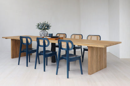 Handcrafted teak dining table – Krakatau, boho furniture from BaliSouk