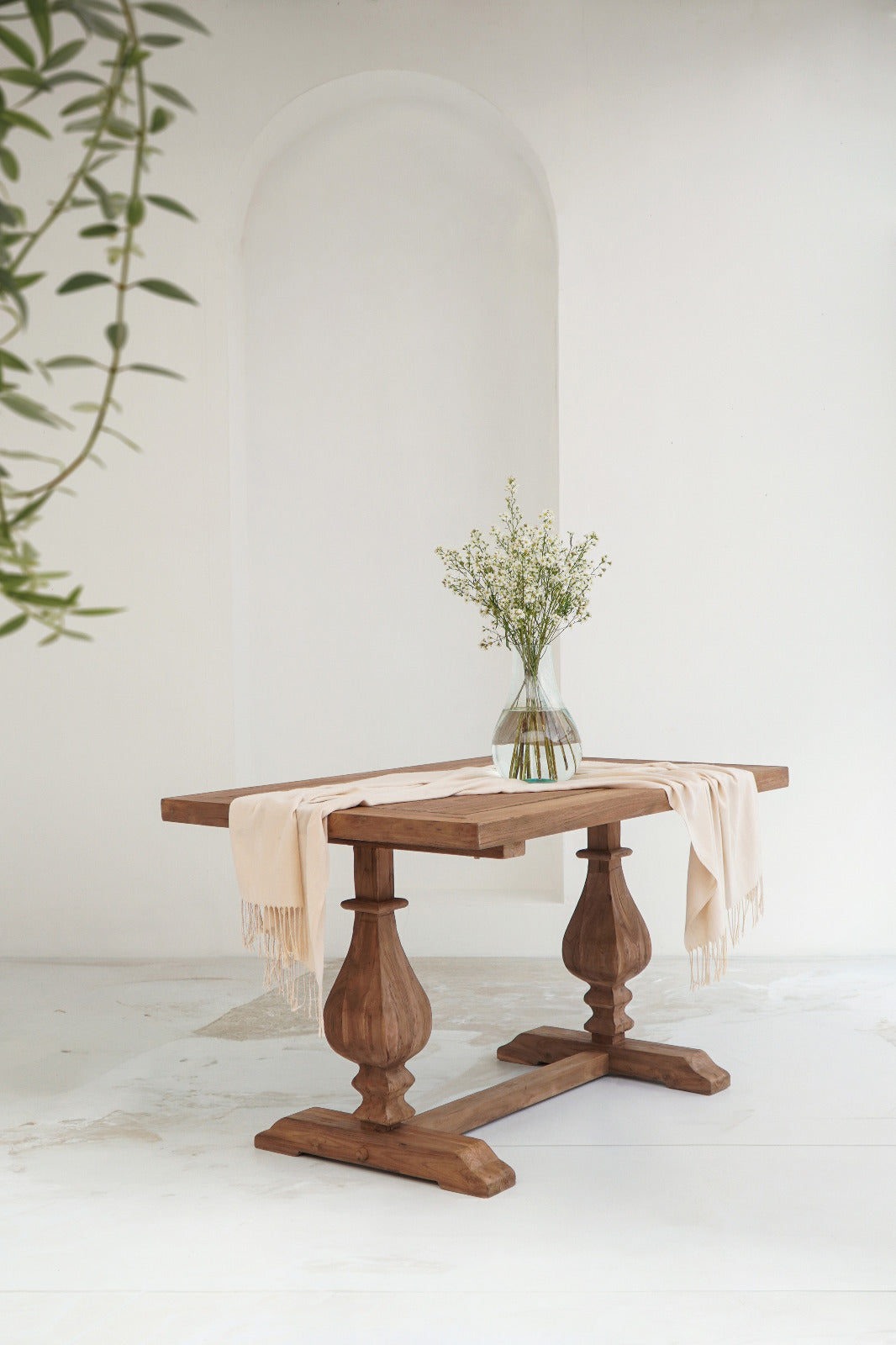 Teak table Varna – boho furniture handcrafted in Bali by BaliSouk