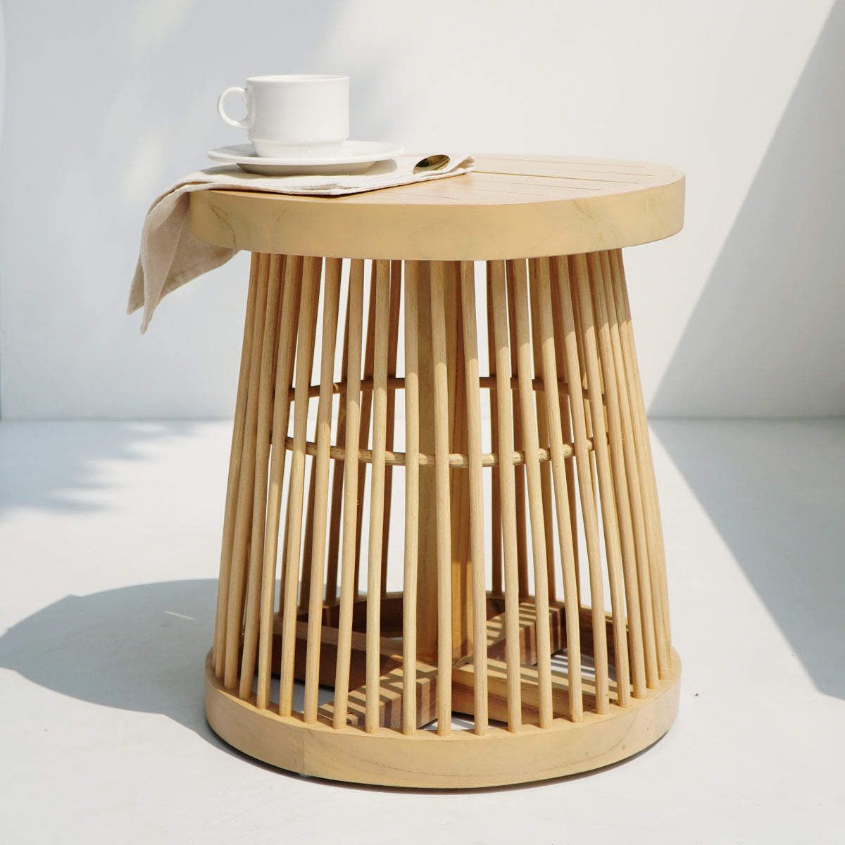 Teak living set Graeg – boho furniture, handwoven and handmade in Bali