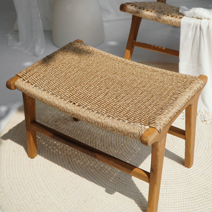 Teak stool Paris – boho furniture handcrafted in Bali by BaliSouk