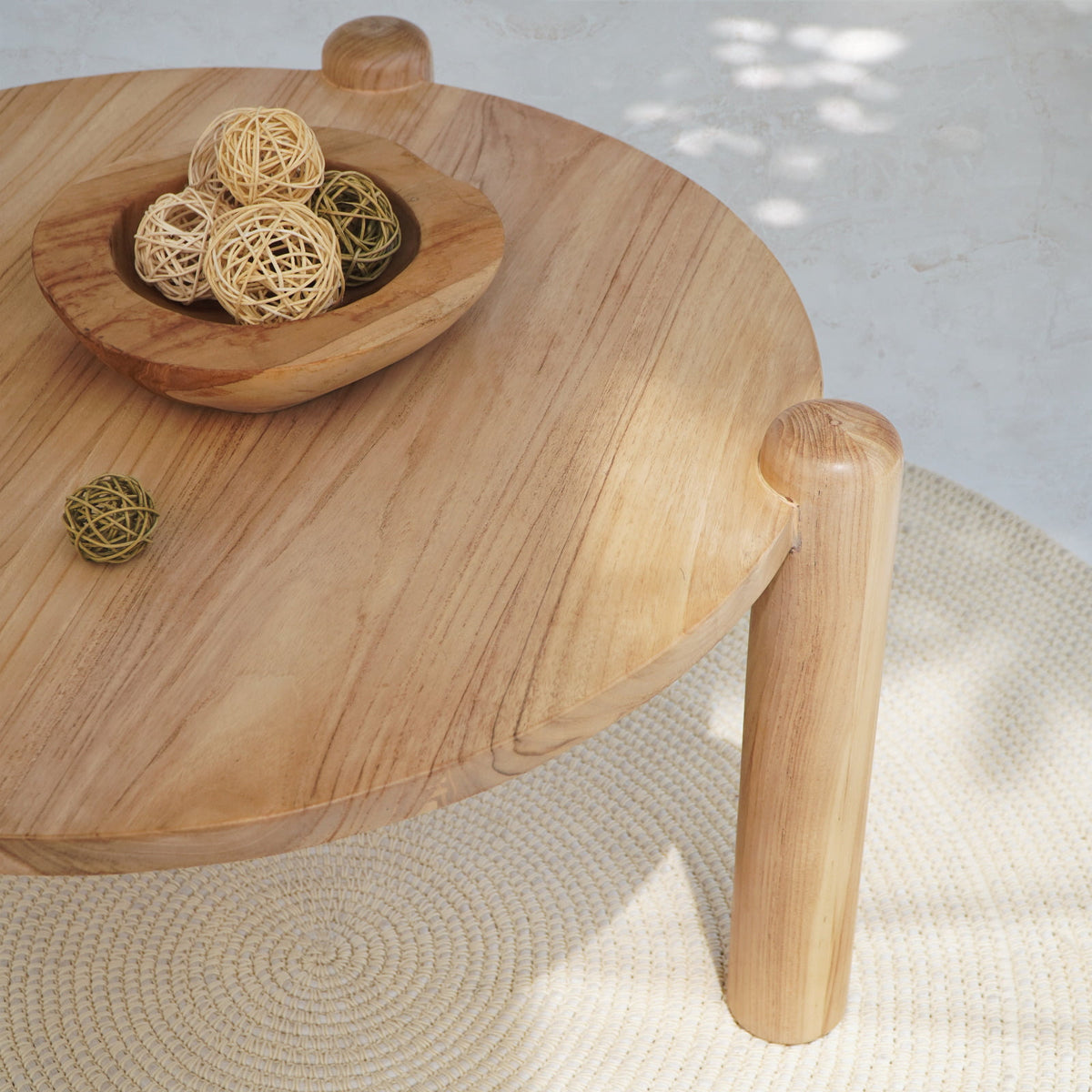 Teak living set Roskilde – boho furniture, handwoven and handmade in Bali