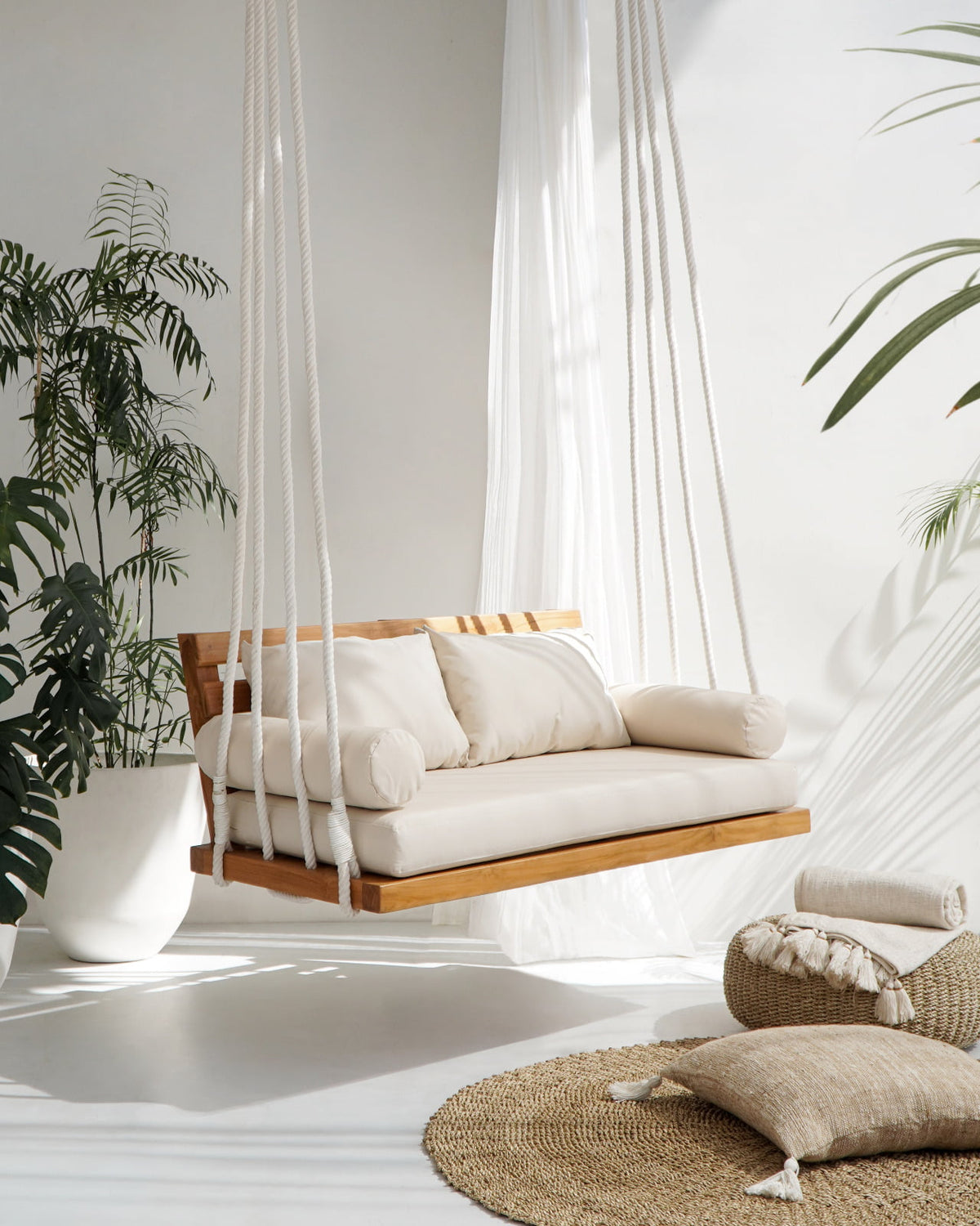 Morten – natural materials hanging sofa, boho furniture from Bali