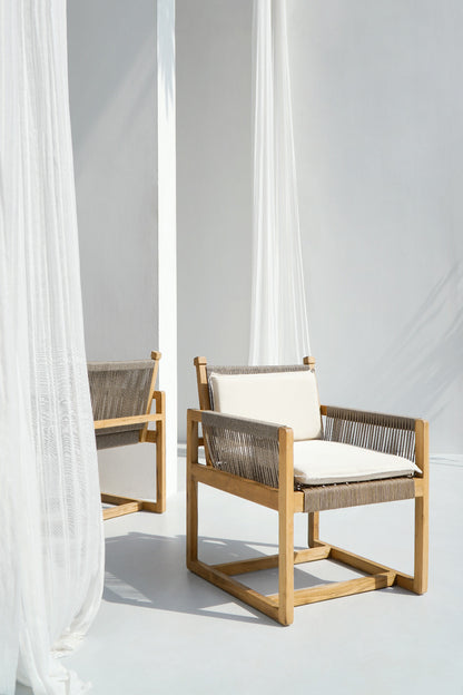 Teak armchair Mario – boho furniture handcrafted in Bali by BaliSouk