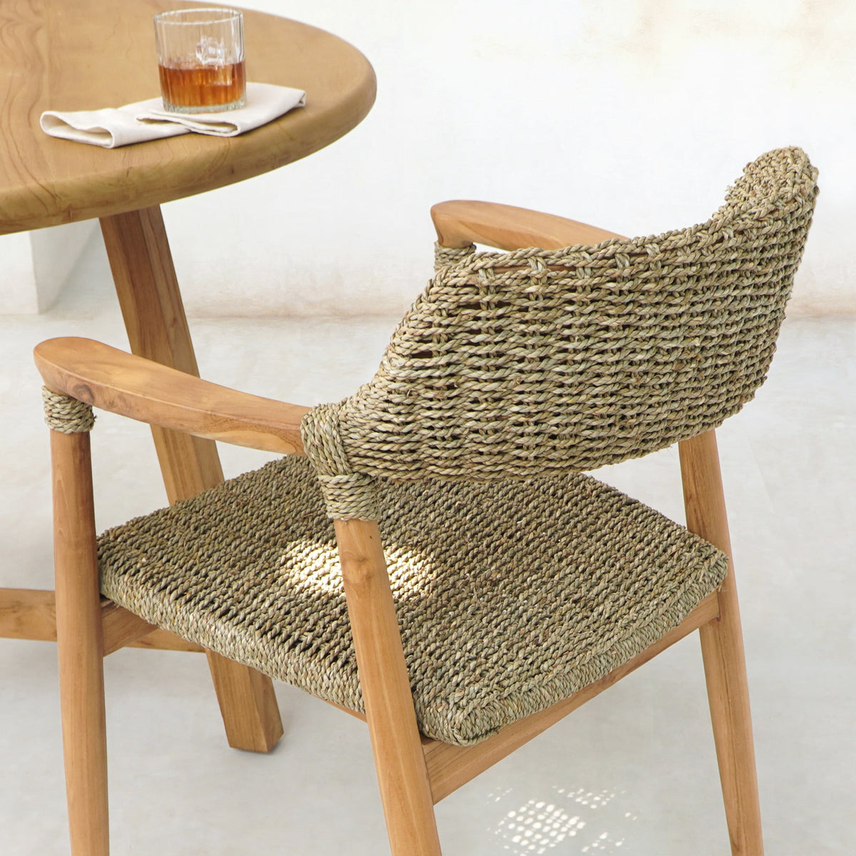 Teak armchair Kennedy – boho furniture, handwoven and handmade in Bali