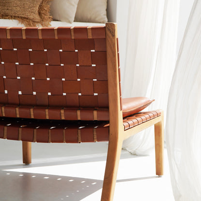 Teak lounge chair Katjia – boho furniture, handwoven and handmade in Bali