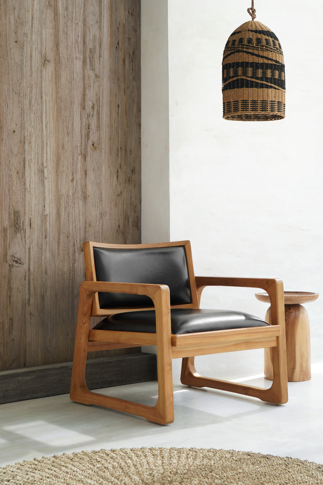 Teak armchair – Kimberly, natural natural materials in boho style