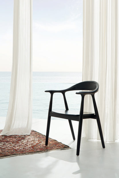 Sungkai wood armchair Roma – boho furniture, handwoven and handmade in Bali