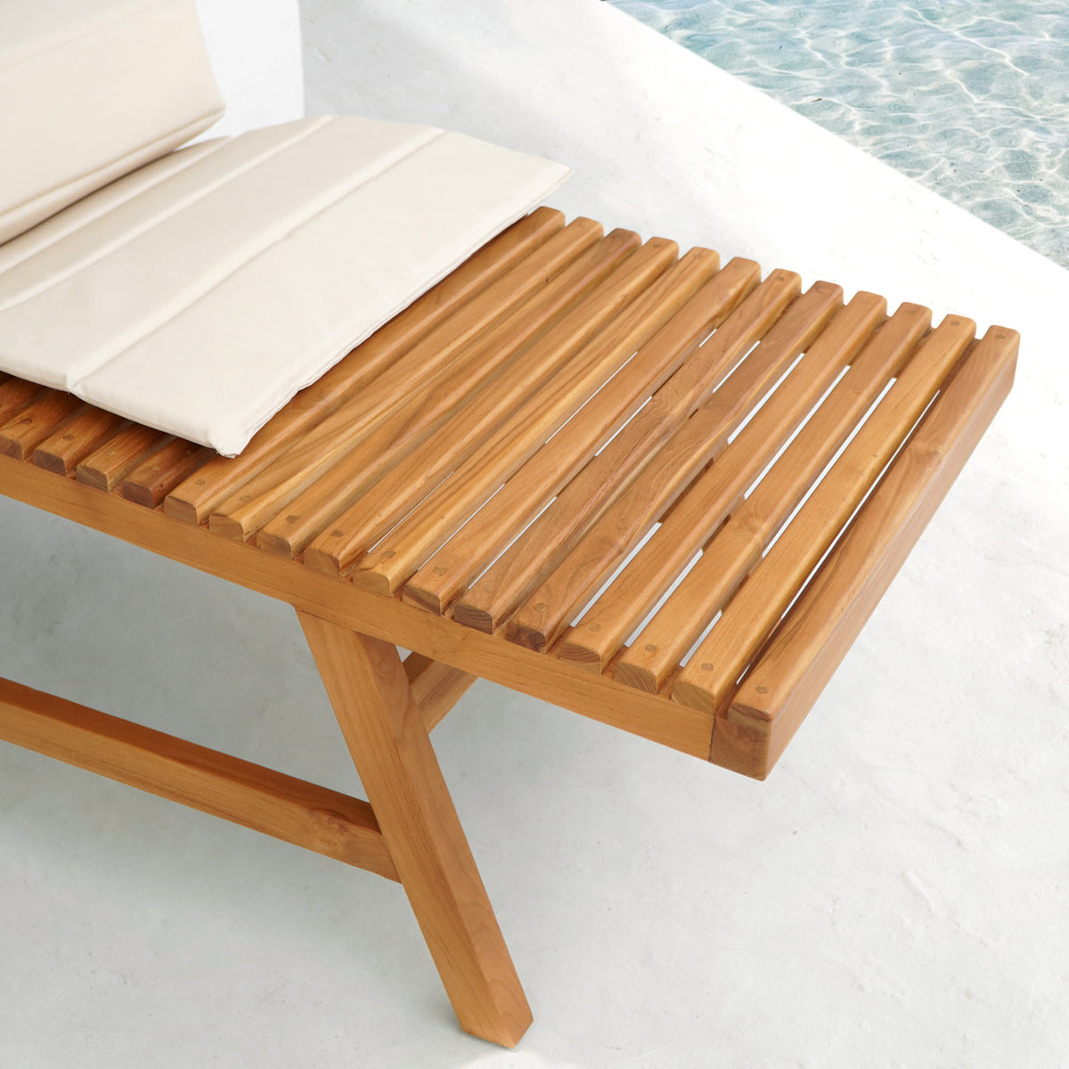 Teak chaise longue – Batam, natural natural materials in boho style